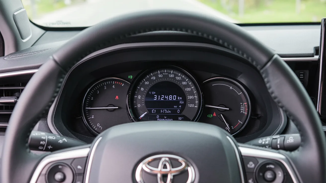 Tacho eines Toyota Avensis mit ueber 300.000 Kilometern