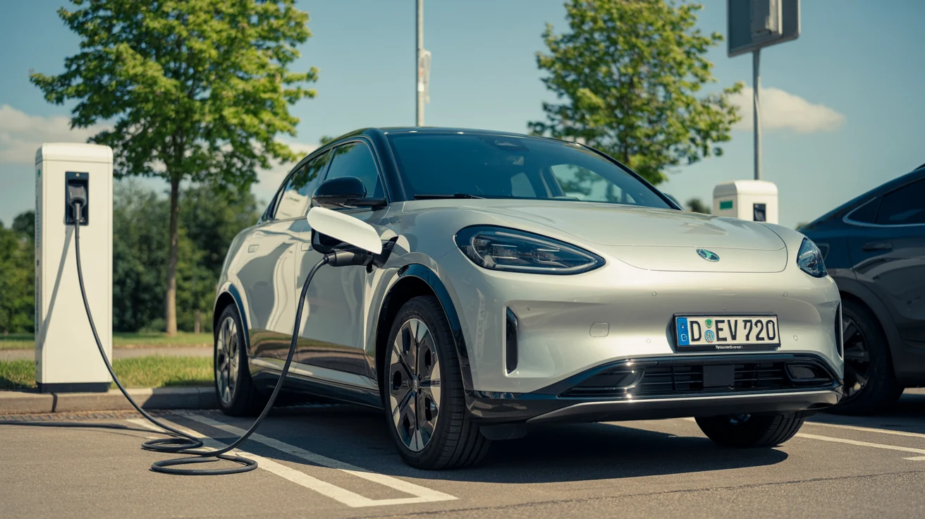 Elektroauto verkaufen – Elektroauto an der Ladesäule mit Ladekabel
