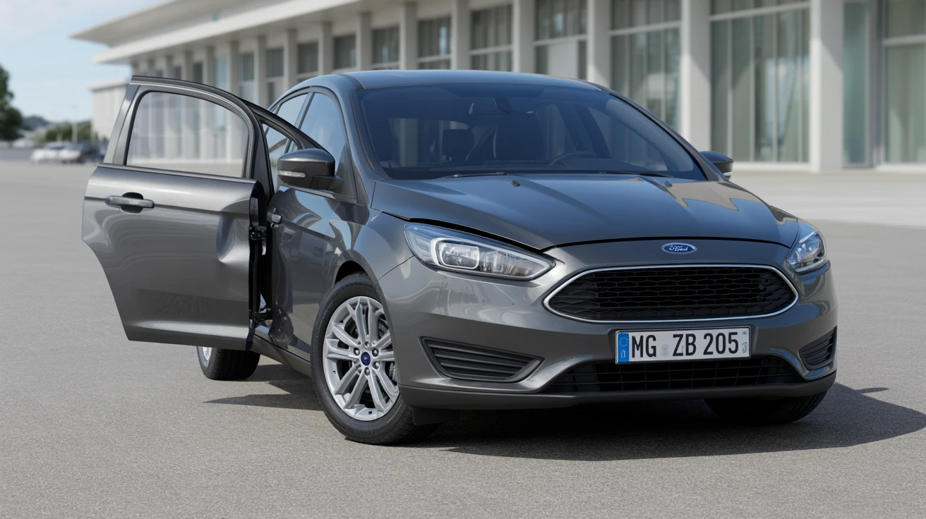Unfallwagen (grey 2018 Ford Focus) mit Schaden, deutsches Kennzeichen – Restwertankauf