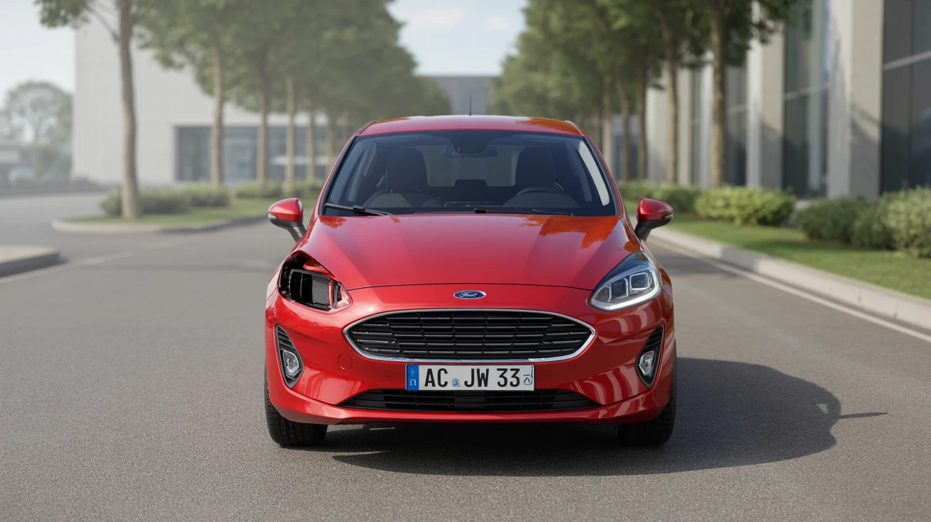 Unfallwagen (red 2019 Ford Fiesta) mit Schaden, deutsches Kennzeichen – Restwertankauf