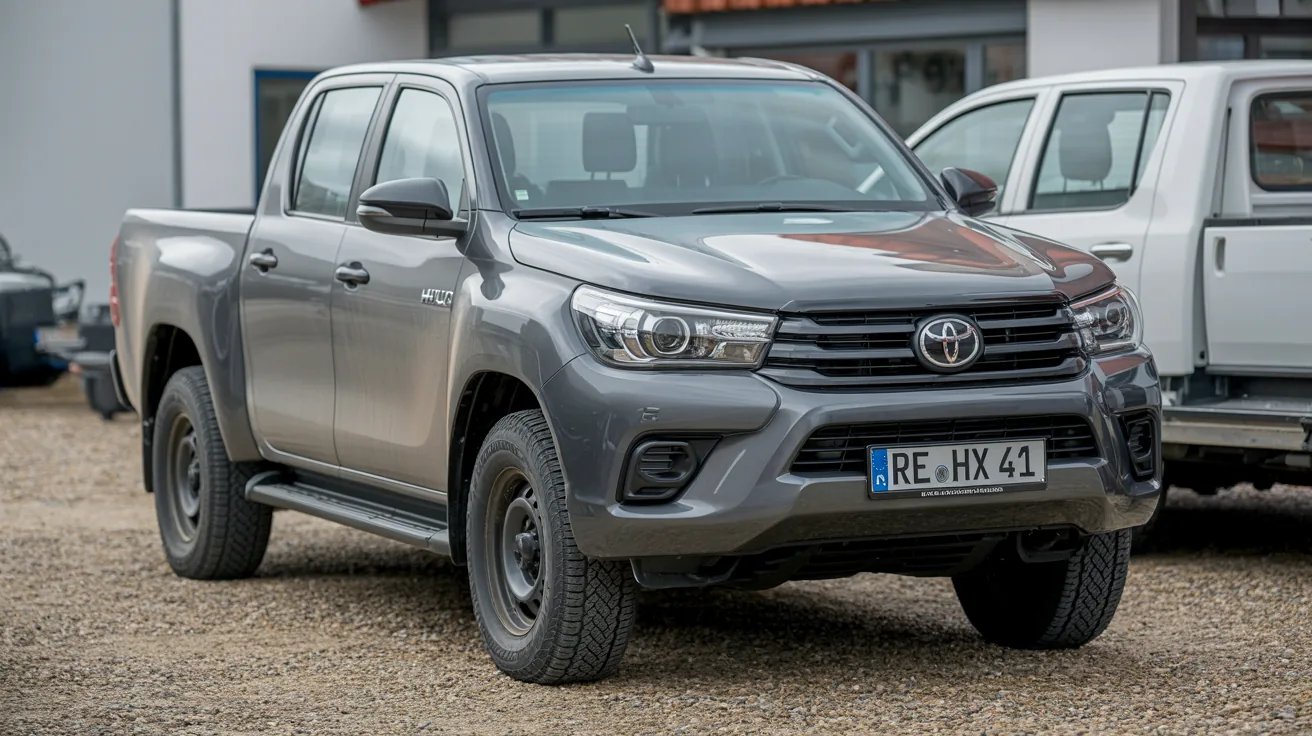 Toyota Hilux Pickup, robuster Exportwagen auf dem Hof