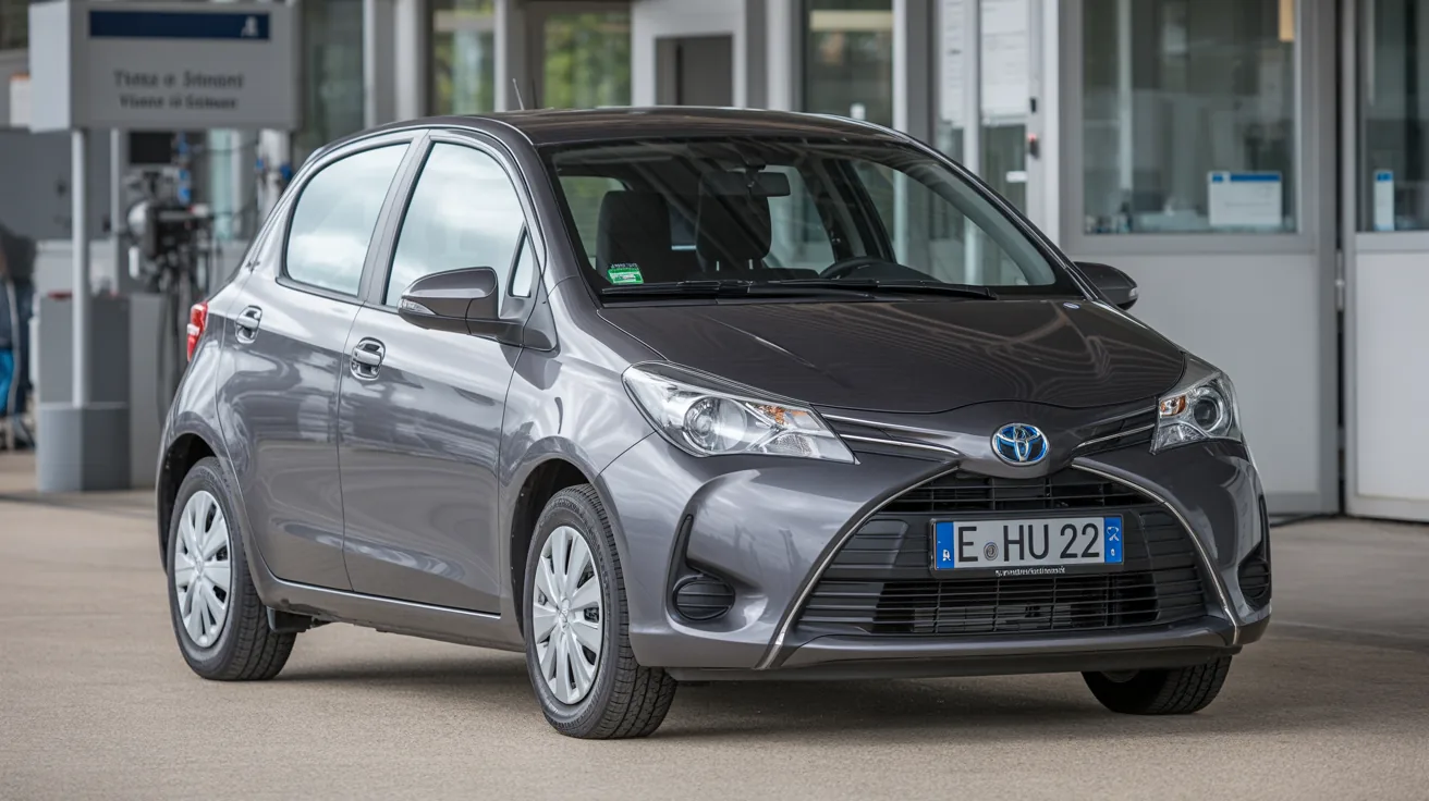 Toyota Yaris in der TUEV-Pruefstelle