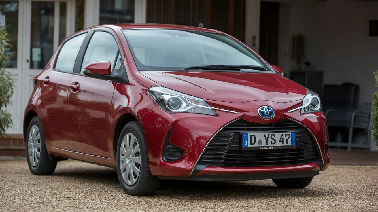 Toyota Yaris mit abgelaufenem TUEV in der Einfahrt