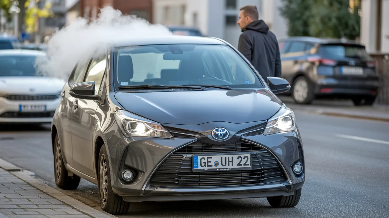 Toyota Yaris mit Ueberhitzung, Dampf aus dem Motorraum