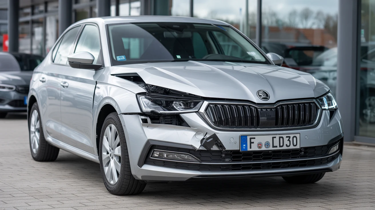 Unfall-Škoda mit deutlich sichtbarem Unfallschaden – Ankauf bundesweit