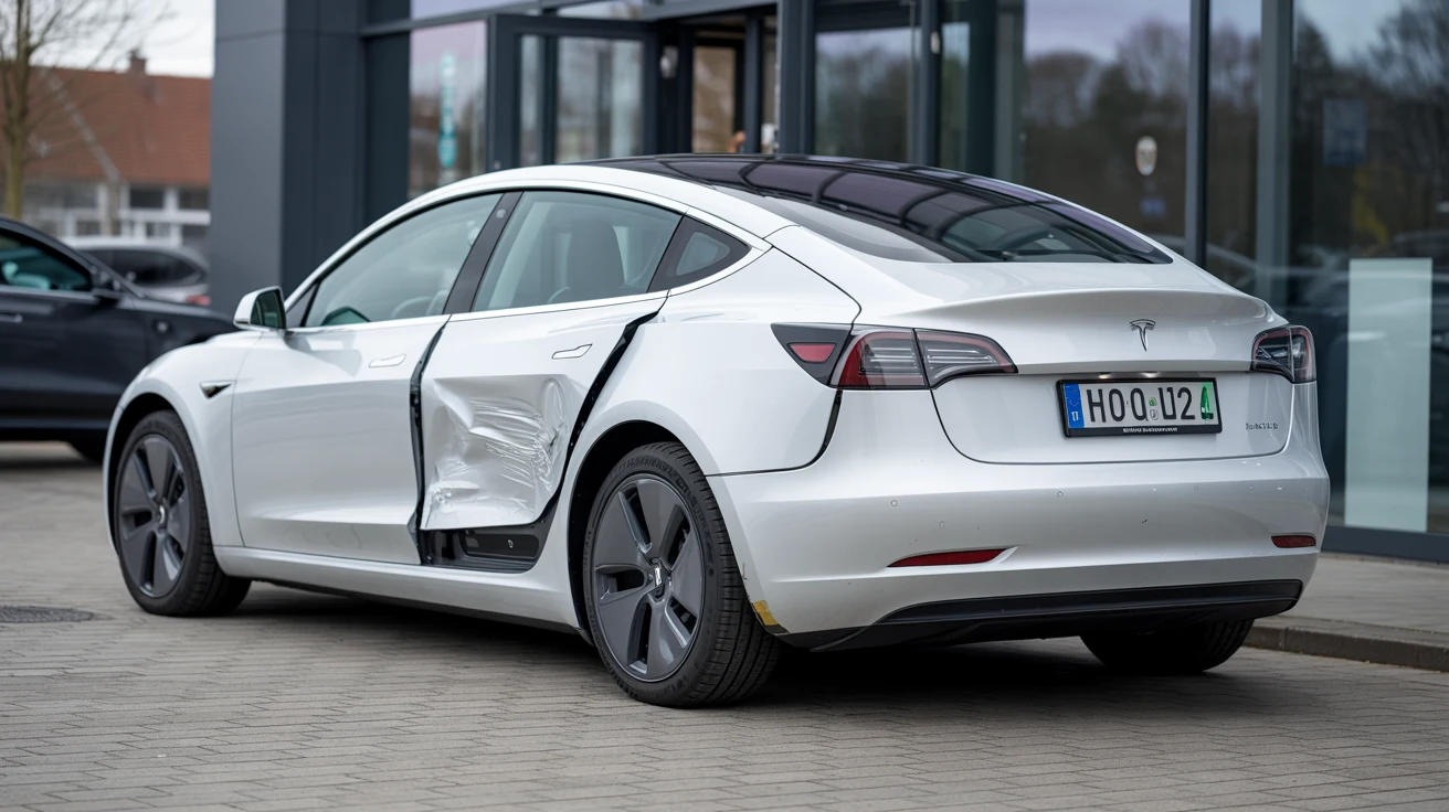 Unfall-Tesla mit deutlich sichtbarem Unfallschaden – Ankauf bundesweit