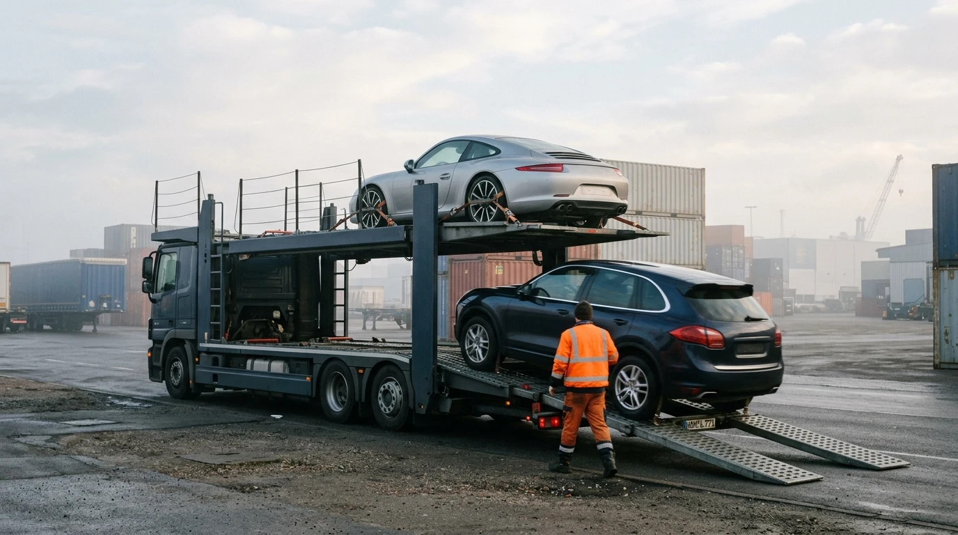 Porsche-Ankauf für den Export – professionelle Verladung
