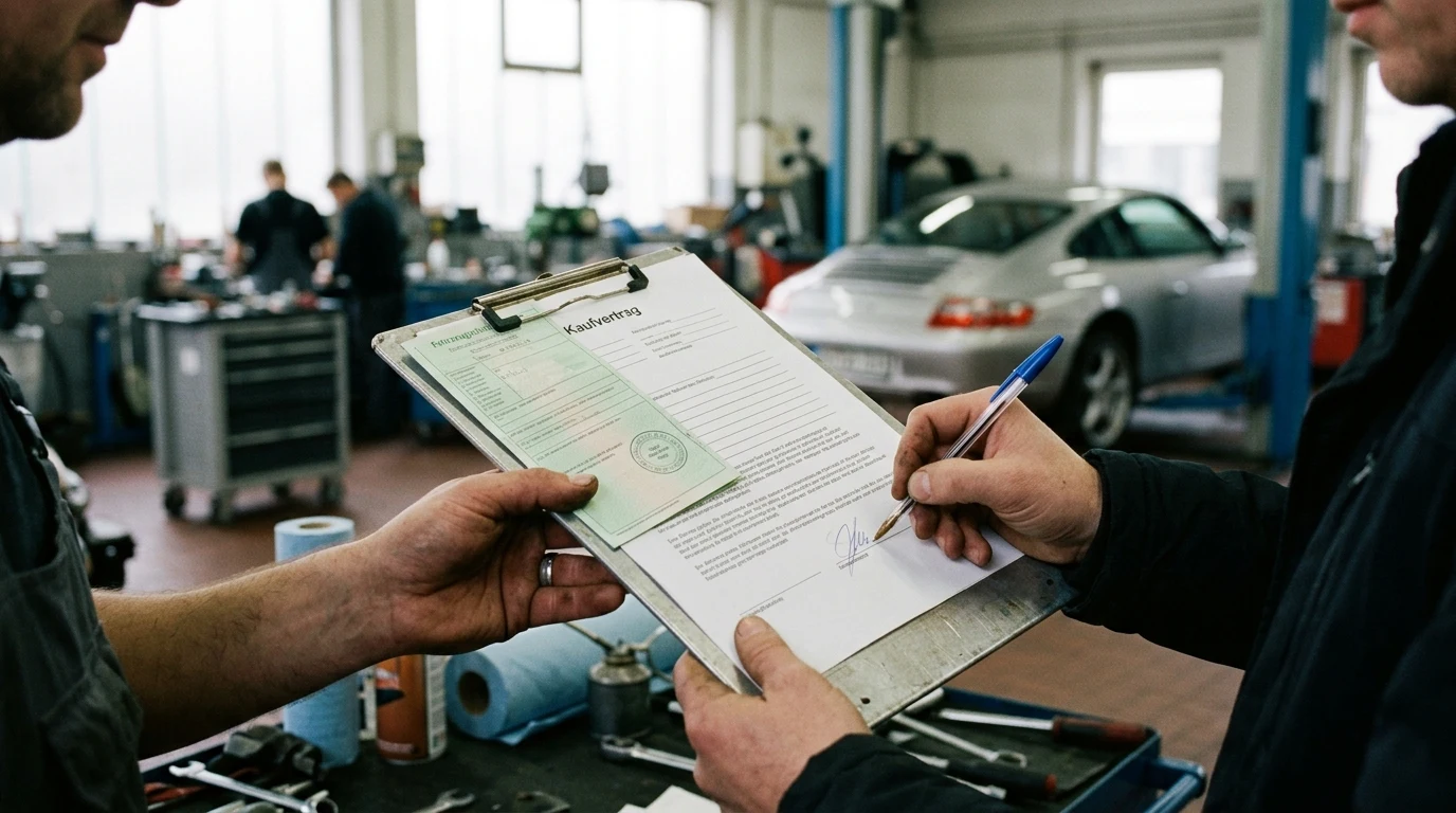 Porsche-Ankauf bei Motorschaden – Vertrag, Zahlung und Abmeldung bei Übergabe